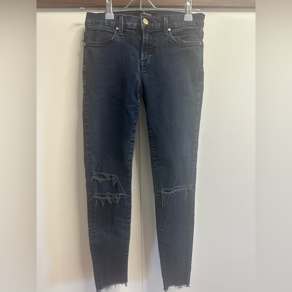 J Brand Dark Blue Distressed Skinny Jeans - Picture 2 of 6